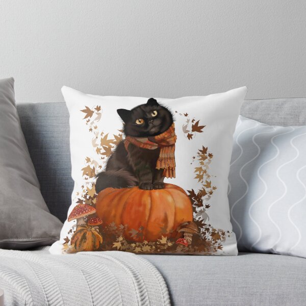 Item preview, Cozu autumn black cat on pumpkin designed and sold by IvanaIka.