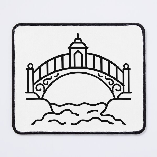 Item preview, Vintage Gothic Stone Bridge Line Art Sketch designed and sold by BetweenForms.