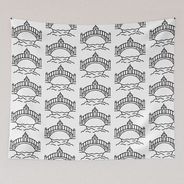 Item preview, Vintage Gothic Stone Bridge Line Art Sketch designed and sold by BetweenForms.