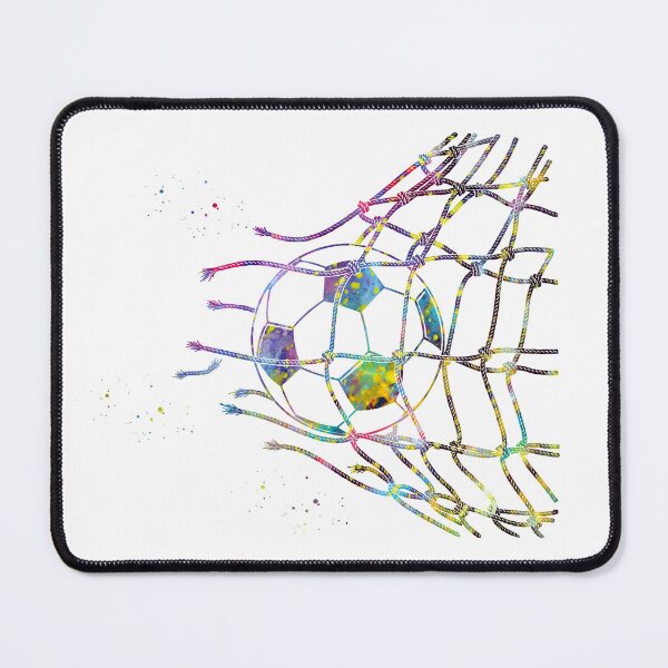 Item preview, Soccer Ball in Goal Net Watercolor Art designed and sold by Liededrom..
