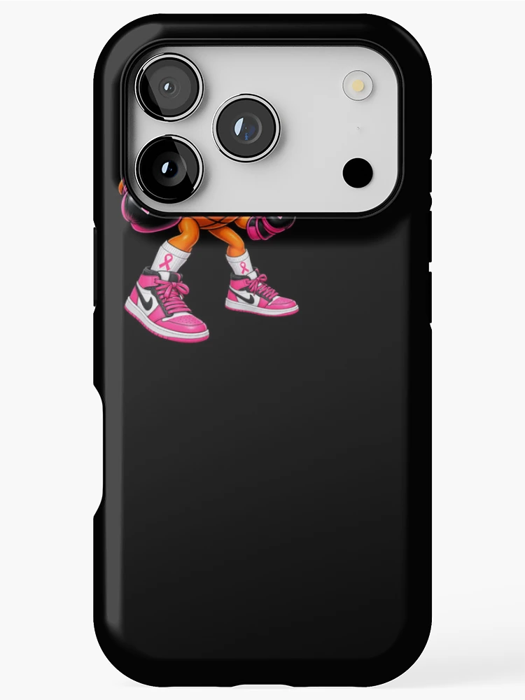 Thumbnail 1 of 4, iPhone Case, Pink Ribbon Basketball Boxer designed and sold by ROUX-ART.