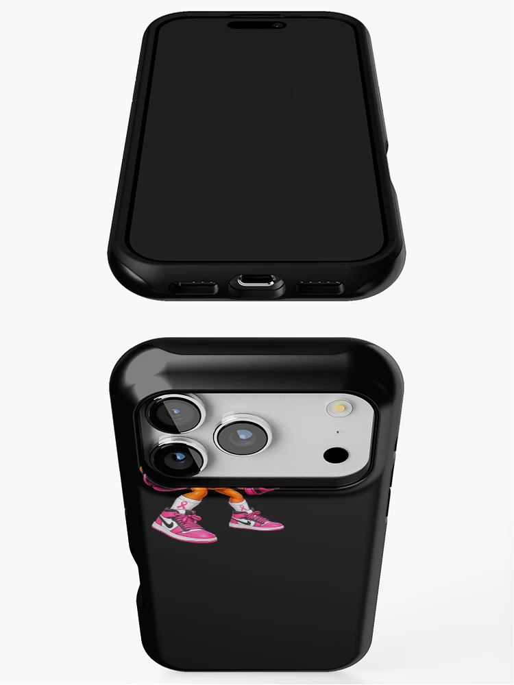 Thumbnail 3 of 4, iPhone Case, Pink Ribbon Basketball Boxer designed and sold by ROUX-ART.