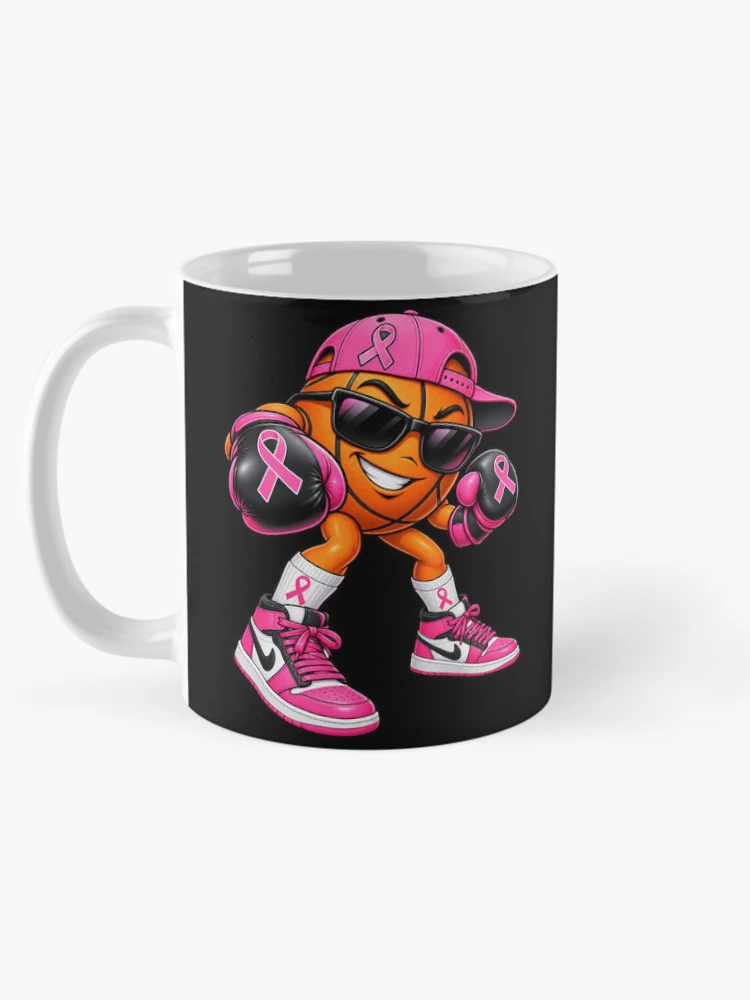 Thumbnail 5 of 6, Coffee Mug, Pink Ribbon Basketball Boxer designed and sold by ROUX-ART.