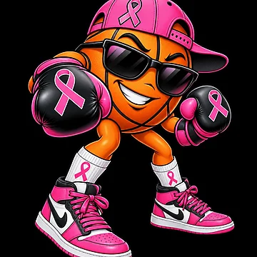 Artwork thumbnail, Pink Ribbon Basketball Boxer by ROUX-ART