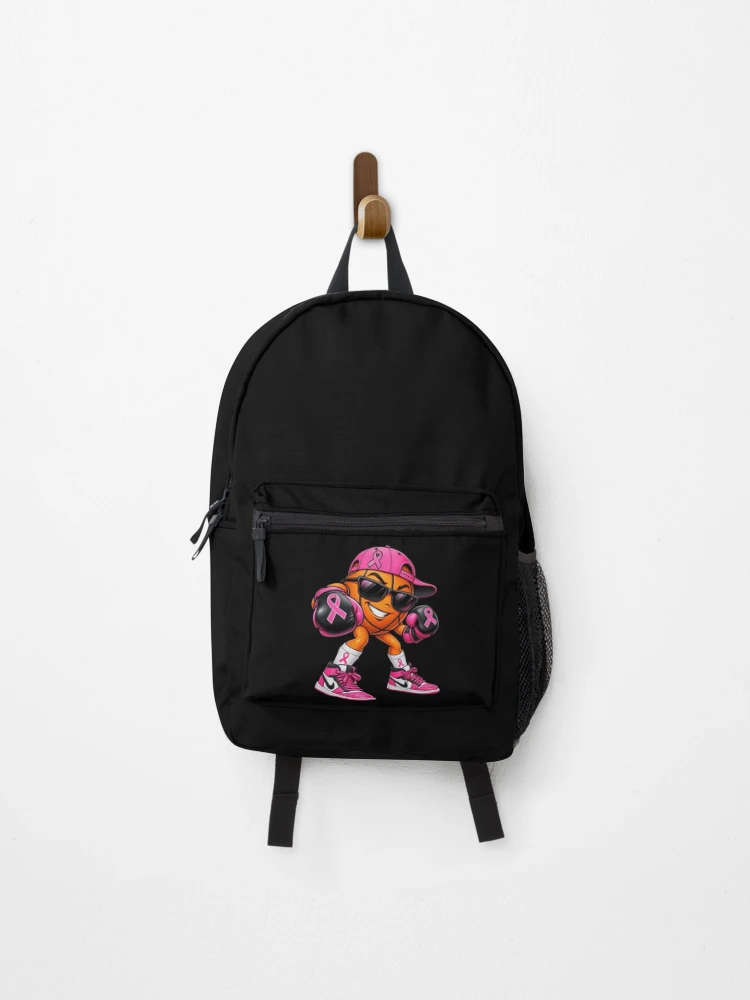 Thumbnail 1 of 3, Backpack, Pink Ribbon Basketball Boxer designed and sold by ROUX-ART.