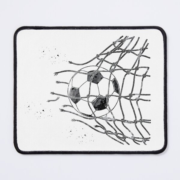 Item preview, Soccer Ball in Goal Net Watercolor Art designed and sold by Liededrom..