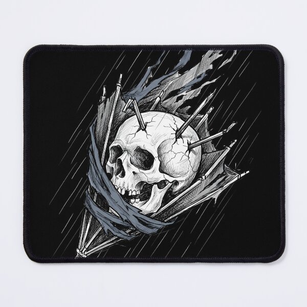 Item preview, Cracked Skull Sits Trapped Inside a Rain-Soaked Broken Umbrella designed and sold by MisteryDesigner.