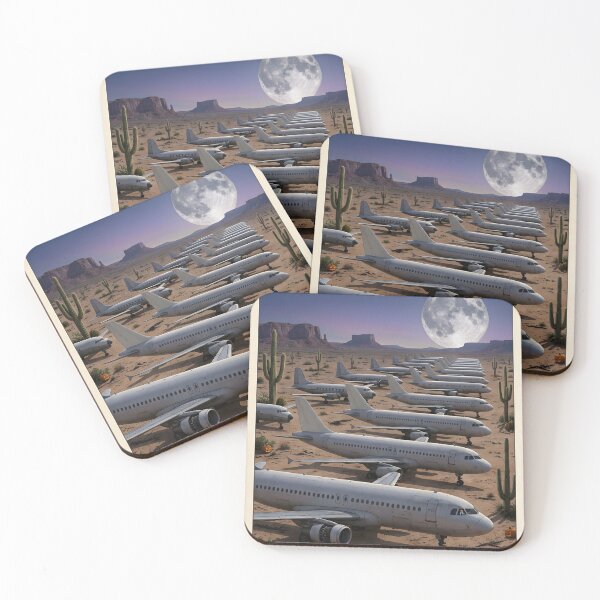 Item preview, Aircraft Boneyard at Midnight – Retired Airliners Under a Full Moon designed and sold by EMaviation_.