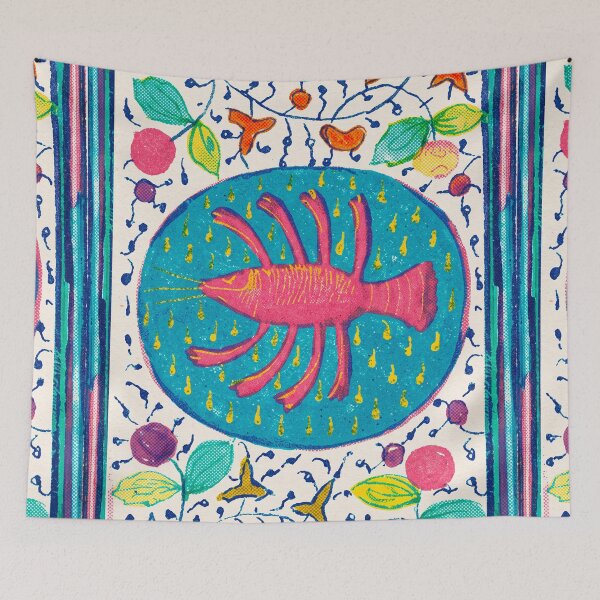 Item preview, Cancer Zodiac Crayfish Medieval Risograph Print designed and sold by Fani*.