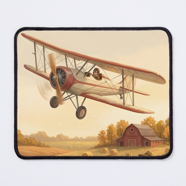 Item preview, Vintage Biplane over the Pumpkin Patch - Autumn Crop Duster designed and sold by EMaviation_.