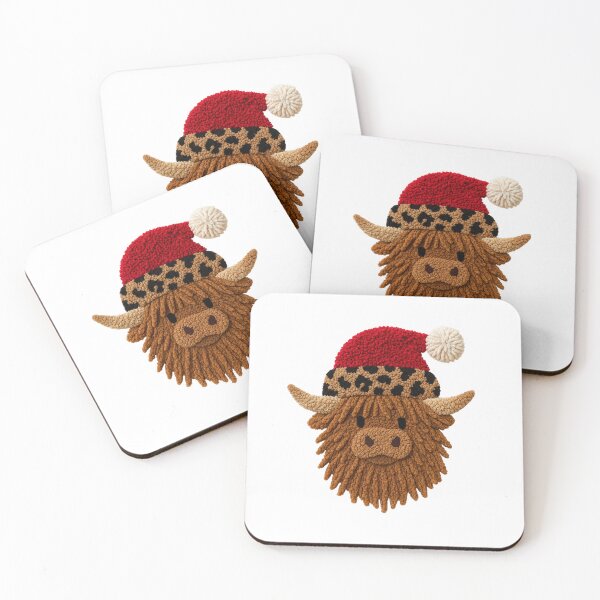 Item preview, Rustic Horned Bovine in a Santa Hat | Cozy Textured Portrait designed and sold by Krasnovaovaova.