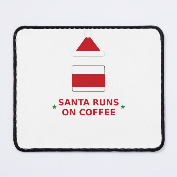 Item preview, Santa Runs On Coffee Christmas T-Shirt designed and sold by Paws & Pine Studio.