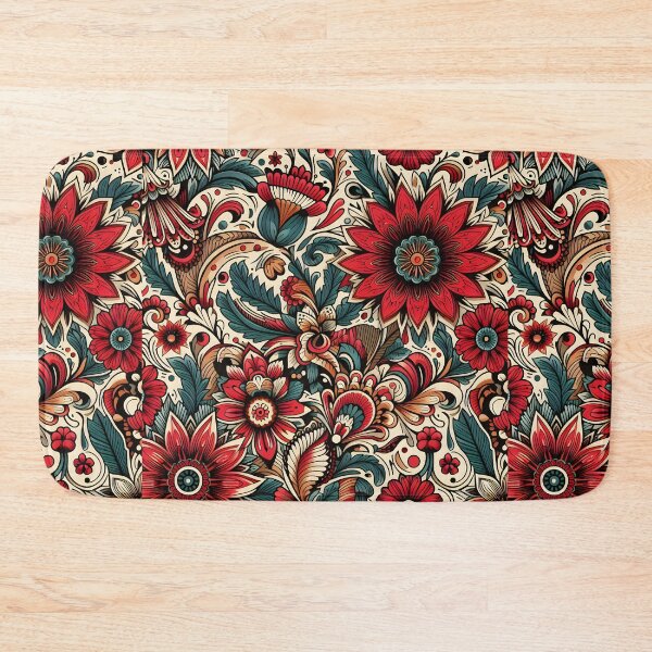 Item preview, Red Ornamental Floral Pattern designed and sold by Apex Designs.