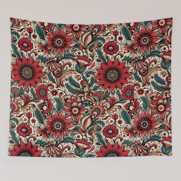 Item preview, Red Ornamental Floral Pattern designed and sold by Apex Designs.