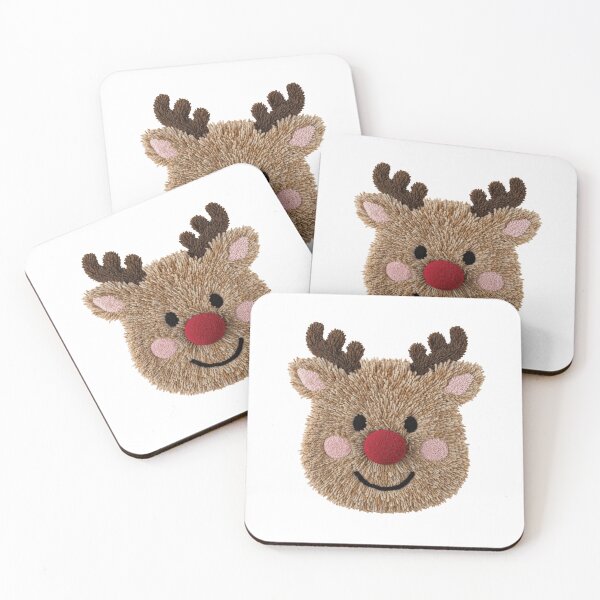 Item preview, Smiling Red-Nose Reindeer | 3D Yarn Textile Christmas Portrait designed and sold by Krasnovaovaova.