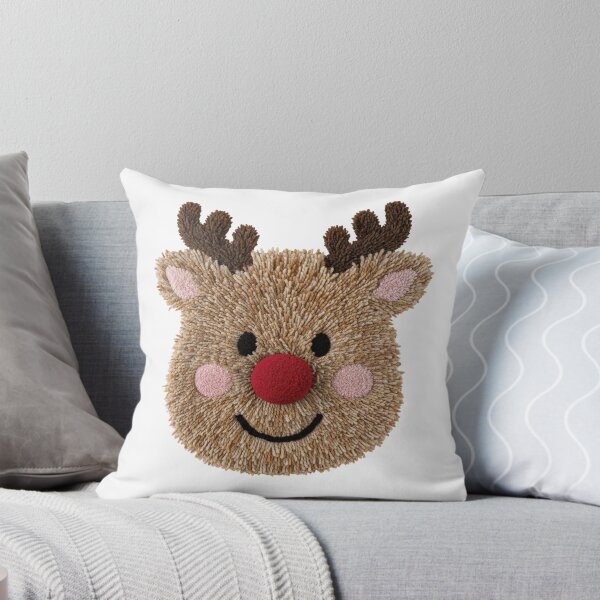 Item preview, Smiling Red-Nose Reindeer | 3D Yarn Textile Christmas Portrait designed and sold by Krasnovaovaova.