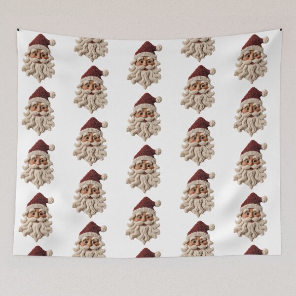 Item preview, Cozy Santa Portrait | 3D Yarn Textile Christmas Art designed and sold by Krasnovaovaova.