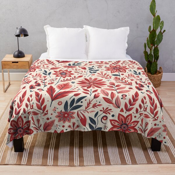 Item preview, Red Coral Botanical Pattern designed and sold by Apex Designs.