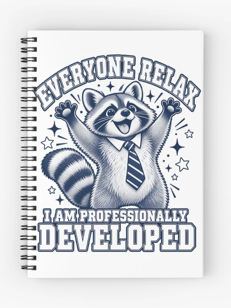 Thumbnail 1 of 3, Journal, Everyone Relax Raccoon designed and sold by ROUX-ART.