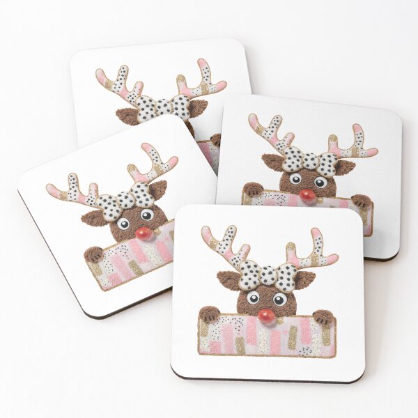 Item preview, Reindeer in a Gift Box | Textile Applique Christmas Design designed and sold by Krasnovaovaova.