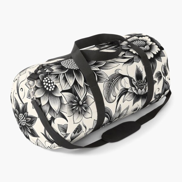 Item preview, Black and White Botanical Floral Pattern designed and sold by Apex Designs.