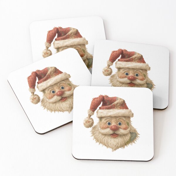 Item preview, Vintage Santa Portrait | Distressed Plush Textile Christmas Art designed and sold by Krasnovaovaova.