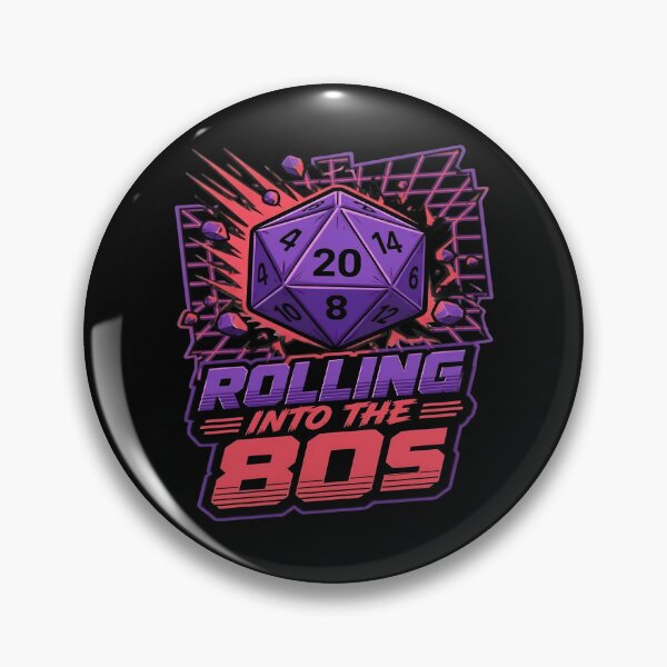 Item preview, Rolling Into The 80s Funny Retro D20 Dice Neon Grid designed and sold by PozivoPlus.