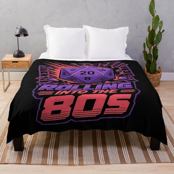 Item preview, Rolling Into The 80s Funny Retro D20 Dice Neon Grid designed and sold by PozivoPlus.