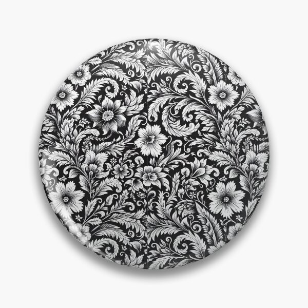 Item preview, Black and White Floral Scrollwork designed and sold by Apex Designs.