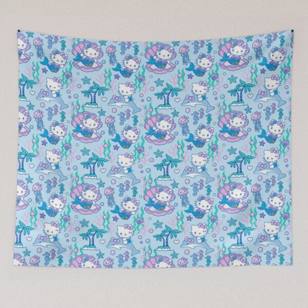 Item preview, Bright Vintage Hello Kitty Underwater Mermaid Summer Pattern designed and sold by iloveyourcupid.