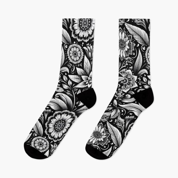 Item preview, Monochrome Floral Garden designed and sold by Apex Designs.