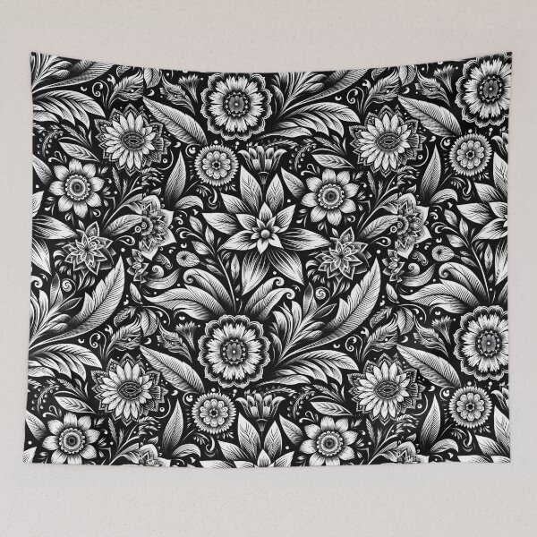 Item preview, Monochrome Floral Garden designed and sold by Apex Designs.