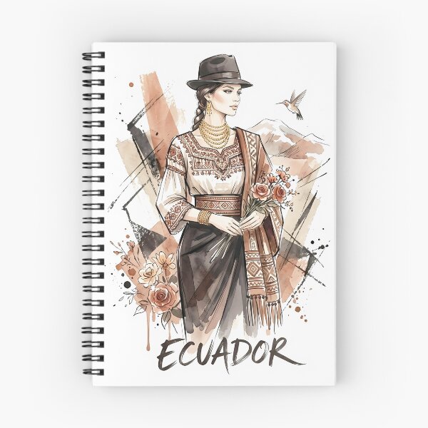 Item preview, Ecuadorian Woman in Andean Watercolor Art designed and sold by EdwinkOne.