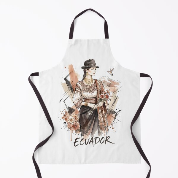 Item preview, Ecuadorian Woman in Andean Watercolor Art designed and sold by EdwinkOne.