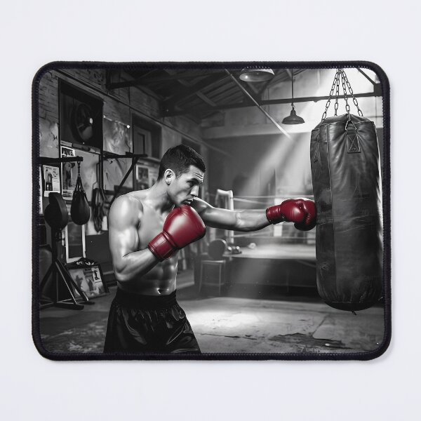 Item preview, Vintage Boxing Heavy Bag Training with Red Gloves designed and sold by TeeBee1234.