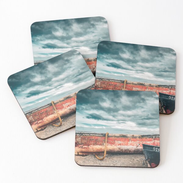 Item preview, Dramatic Clouds with stranded Fishing Boats designed and sold by Coastal Wearable Art & Home Decor.