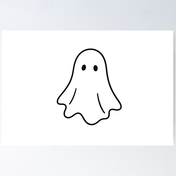 Artikelvorschau, Minimalist Ghost - Halloween Line Art Design entworfen und verkauft von SimpleLinesCo.
