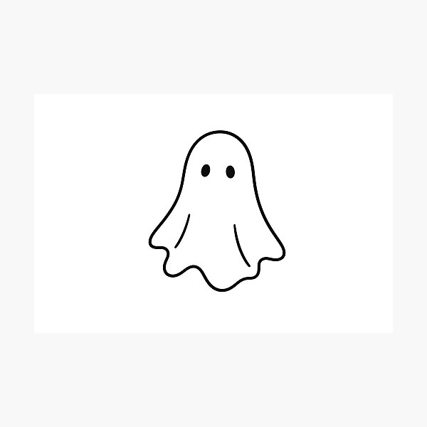 Artikelvorschau, Minimalist Ghost - Halloween Line Art Design entworfen und verkauft von SimpleLinesCo.