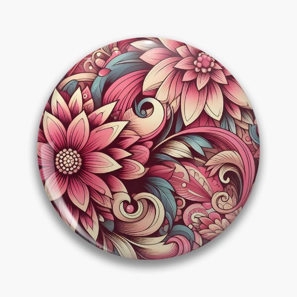 Item preview, Coral Pink Floral Scrollwork designed and sold by Apex Designs.