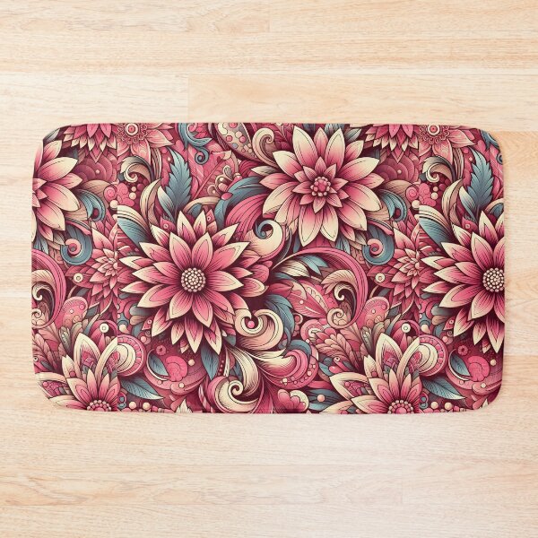 Item preview, Coral Pink Floral Scrollwork designed and sold by Apex Designs.