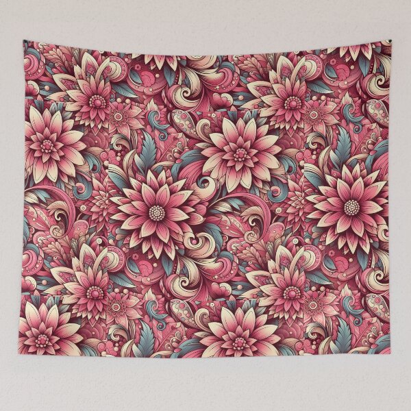 Item preview, Coral Pink Floral Scrollwork designed and sold by Apex Designs.