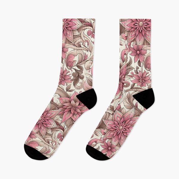 Item preview, Dusty Pink Floral Scrollwork designed and sold by Apex Designs.