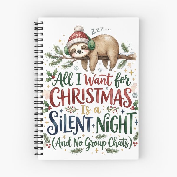 Item preview, Silent Night No Group Chats Cozy Sloth Christmas designed and sold by GogoGrove.