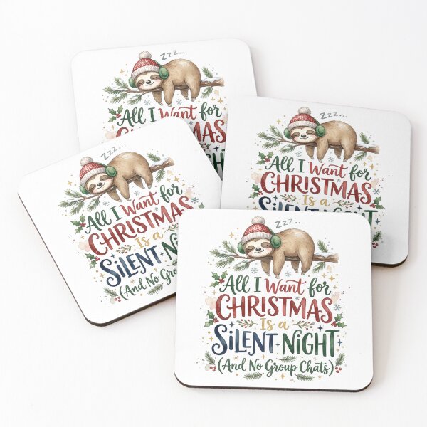 Item preview, Silent Night No Group Chats Cozy Sloth Christmas designed and sold by GogoGrove.