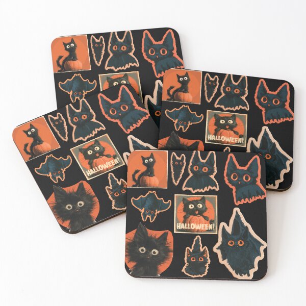 Item preview, Spooky Cute Black Cat & Pumpkin Sticker Pack – Halloween Art Sheet designed and sold by Audra-studio.