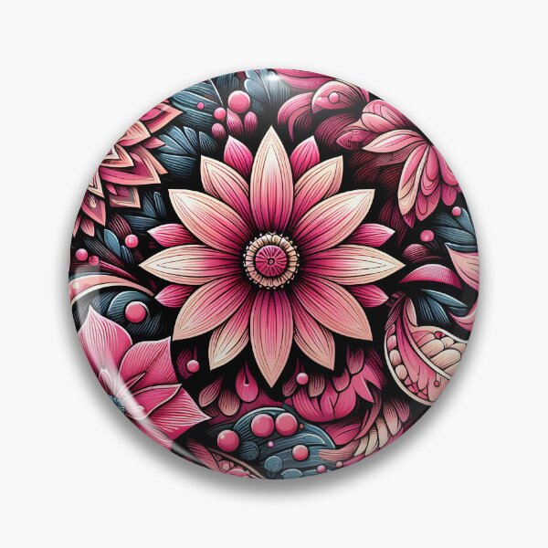 Item preview, Pink Teal Floral Scrollwork designed and sold by Apex Designs.