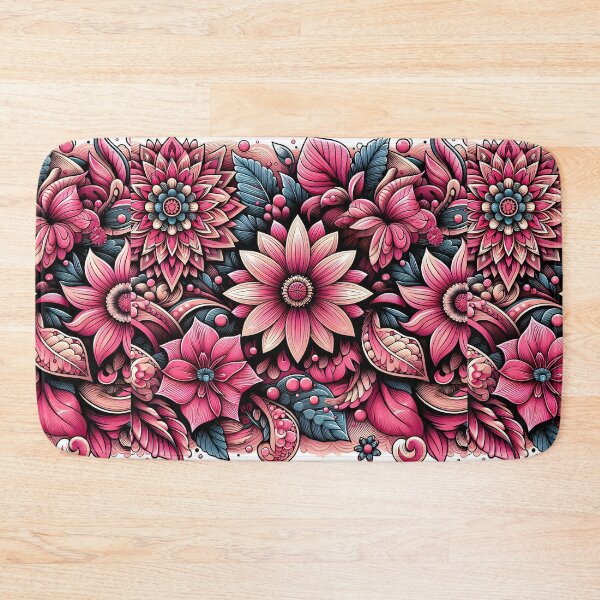 Item preview, Pink Teal Floral Scrollwork designed and sold by Apex Designs.