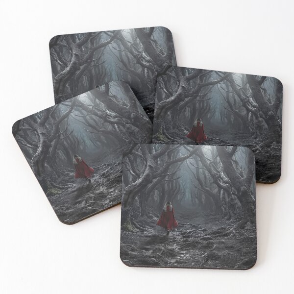 Item preview, Dark Fantasy Forest with Red Cloak Wanderer  designed and sold by TeeBeeDesigns.