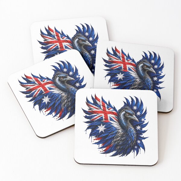 Item preview, Patriotic Australian Emu – Australia Flag Blue Red & White Bird Art designed and sold by Graffiti Magic.