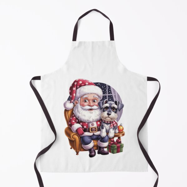 Item preview, Christmas Santa Claus With Schnauzer Dog – Cute Holiday Puppy Art designed and sold by jkrphoto.